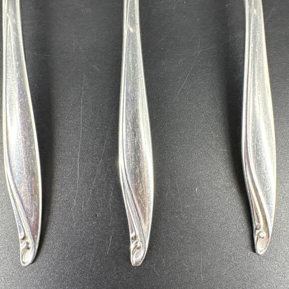 Wm A Rogers Oneida Surf Club Stainless Oval Teaspoons Lot of 6 - Picture 5 of 9